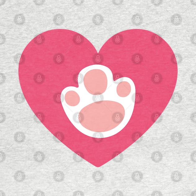 Pawprint in a heart for rabbit lovers by Selma22Designs